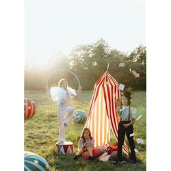 Cirkuskanopi i rött och vitt – 60 cm ring, 232 cm längd – festlig och enkel montering Cirkuskanopi i rött och vitt – 60 cm ring, 232 cm längd – festlig och enkel montering
