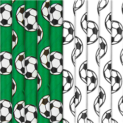 6 st papperssugrör fotbollstema 6 st papperssugrör fotbollstema