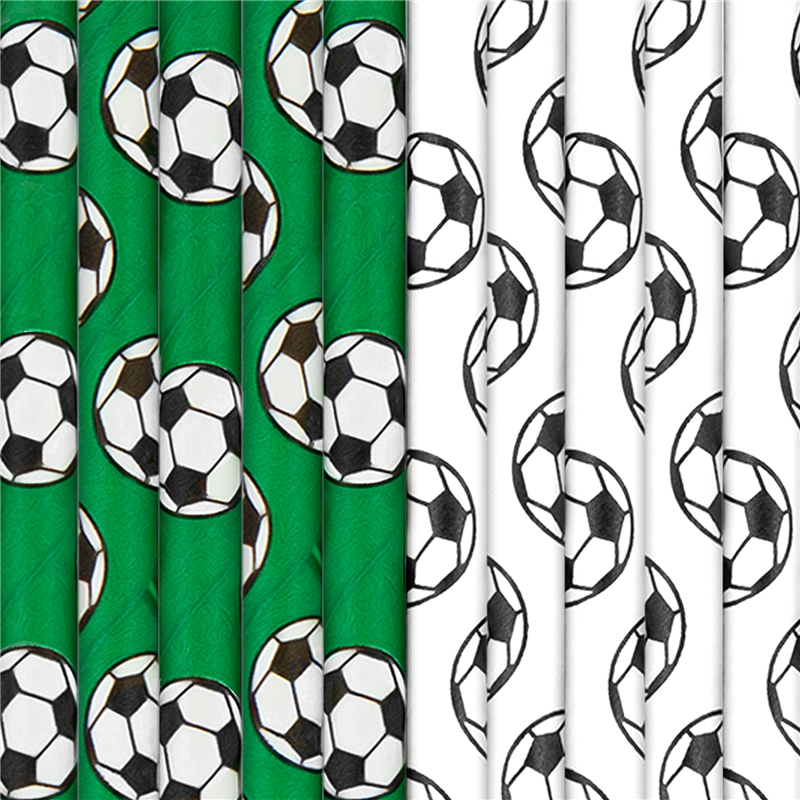 6 st papperssugrör fotbollstema 6 st papperssugrör fotbollstema