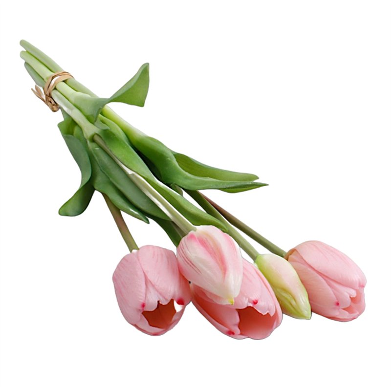 1 stk. Tulpanbukett med 7 konstgjorda blommor i elegant röd – 39 cm