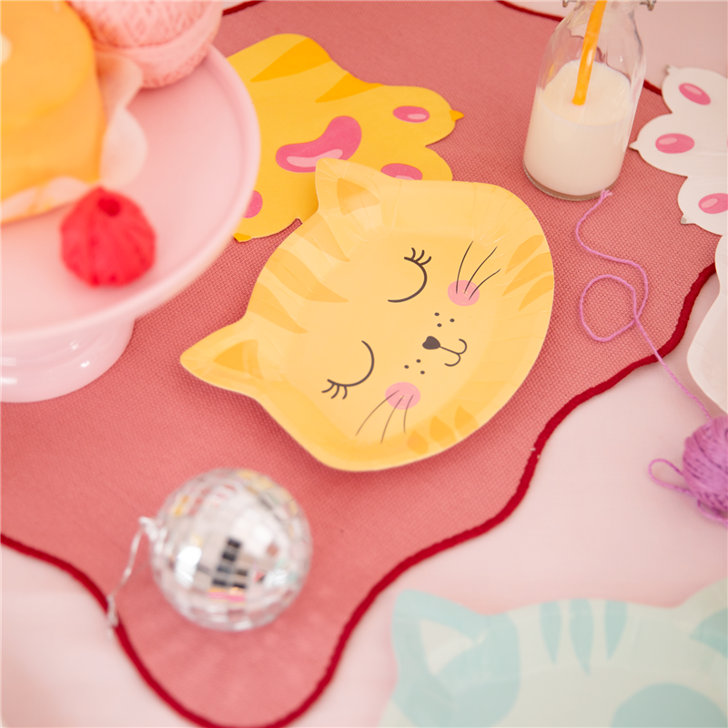 6 st Papp tallrikar katt 22x20cm 6 st Papp tallrikar katt 22x20cm