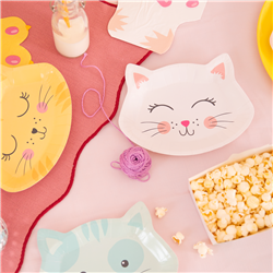 6 st Papp tallrikar katt 22x20cm 6 st Papp tallrikar katt 22x20cm