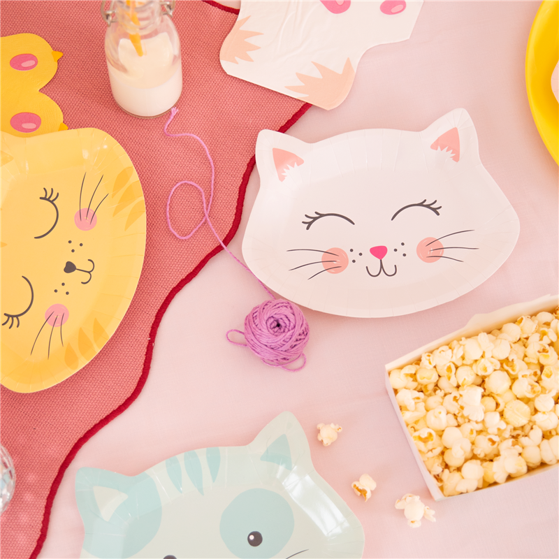 6 st Papp tallrikar katt 22x20cm 6 st Papp tallrikar katt 22x20cm