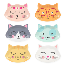 6 st Papp tallrikar katt 22x20cm 6 st Papp tallrikar katt 22x20cm
