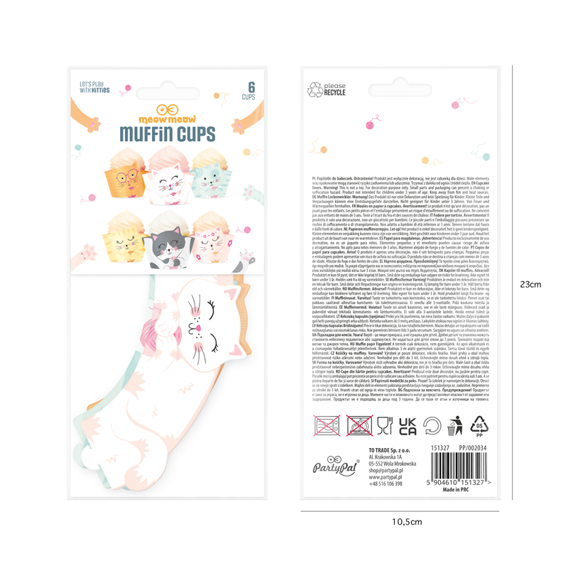 6 st Cupcake wrappers Muffinskoppar ljusrosa 6 st Cupcake wrappers Muffinskoppar ljusrosa