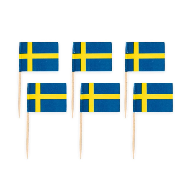 50 st Kaka flagga Dannebrogen, på träpinne 50 st Kaka flagga Dannebrogen, på träpinne