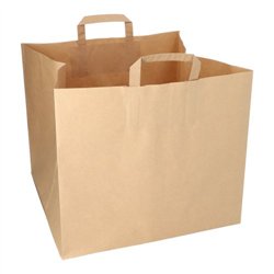 50 st. Papperspåse 32x16x42 cm 21 L brun papper med handtag 50 st. Papperspåse 32x16x42 cm 21 L brun papper med handtag