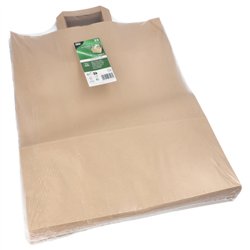 50 st. Papperspåse 32x16x42 cm 21 L brun papper med handtag 50 st. Papperspåse 32x16x42 cm 21 L brun papper med handtag