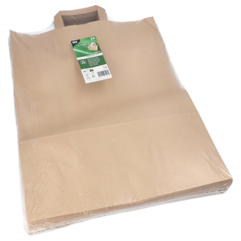 50 st. Papperspåse 32x16x42 cm 21 L brun papper med handtag 50 st. Papperspåse 32x16x42 cm 21 L brun papper med handtag