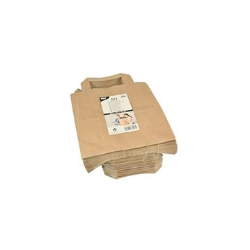50 st. Papperspåse 22x10x18 cm 4 L brun papper med handtag 50 st. Papperspåse 22x10x18 cm 4 L brun papper med handtag