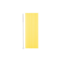 Plastic straws, 23 cm, yellow (1 pkt / 12 pc.)