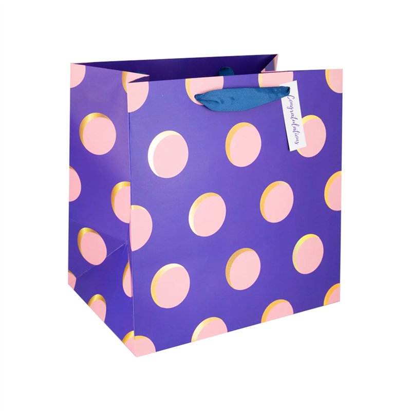 Gåvopåse Lila, Rosa och Guld 30x30x20 cm – Festligt Exklusiv Design