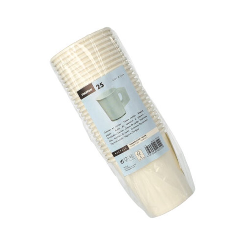 25 st Pappmuggar med handtag - Vit Kaffemuggar To-Go - 180ml, Perfekt för Kaffebaren 25 st Pappmuggar med handtag - Vit Kaffemuggar To-Go - 180ml, Perfekt för Kaffebaren