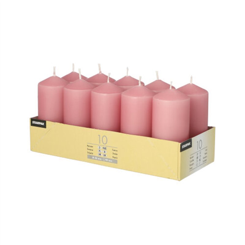 10 st. Blockljus Bordeaux 9x4 cm paraffin – Exklusiv stämning för fest och vardag