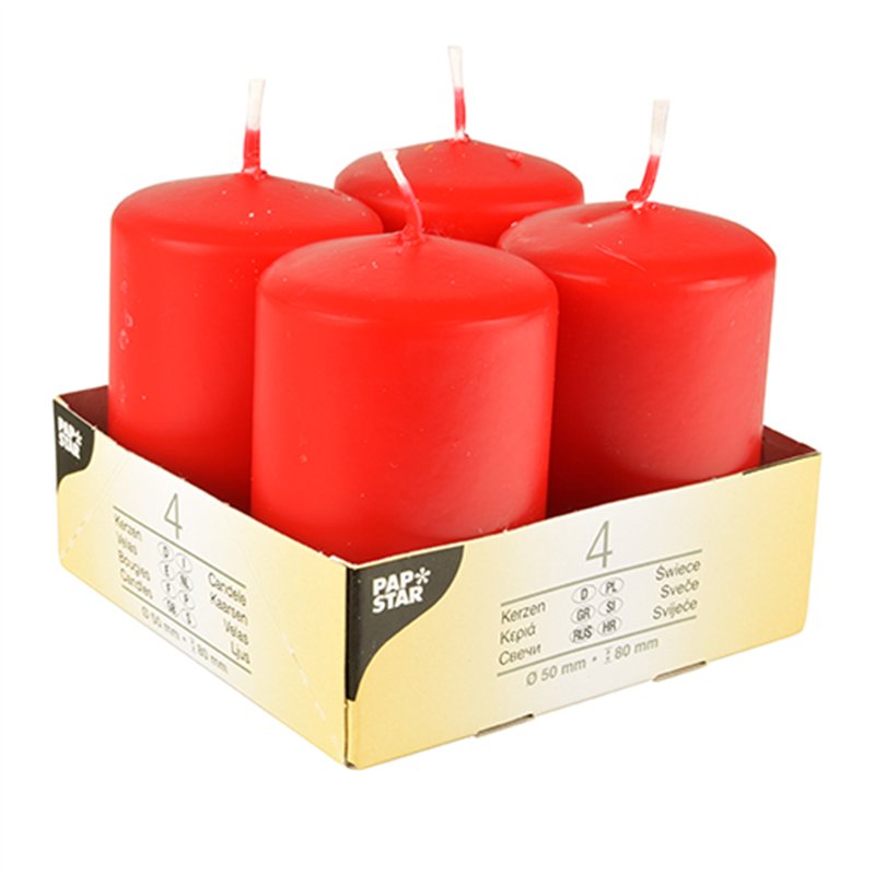 10 st. Blockljus Bordeaux 9x4 cm paraffin – Exklusiv stämning för fest och vardag