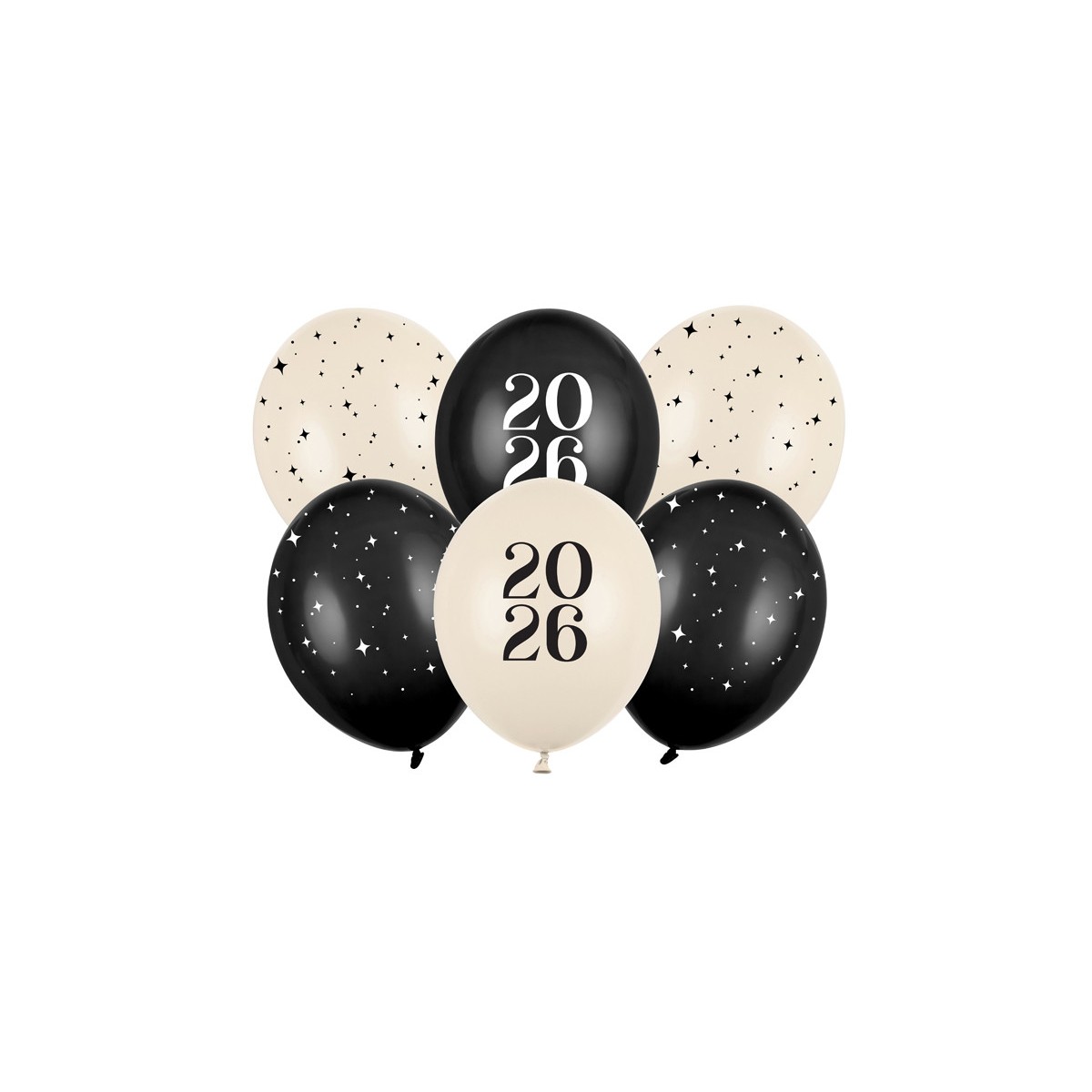 Balloons 30 cm, Happy New Year 2026, Pastel Mix (1 pkt / 6 pc.) Balloons 30 cm, Happy New Year 2026, Pastel Mix (1 pkt / 6 pc.)