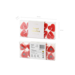 Heart-shaped tealight candles, 4 cm, red (1 pkt / 10 pc.) Heart-shaped tealight candles, 4 cm, red (1 pkt / 10 pc.)