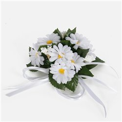 1 st. Ljusmanschett Gula Rosor & Vitt Brudslöja 12 cm – Unik romantik för stearinljus och bordsdekoration