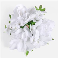 1 st. Ljusmanschett Gula Rosor & Vitt Brudslöja 12 cm – Unik romantik för stearinljus och bordsdekoration