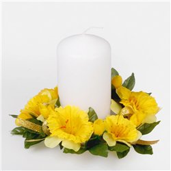 1 st. Ljusmanschett Gula Rosor & Vitt Brudslöja 12 cm – Unik romantik för stearinljus och bordsdekoration 1 st. Ljusmanschett Gula Rosor & Vitt Brudslöja 12 cm – Unik romantik för stearinljus och bordsdekoration