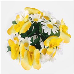 1 st. Ljusmanschett Gula Rosor & Vitt Brudslöja 12 cm – Unik romantik för stearinljus och bordsdekoration