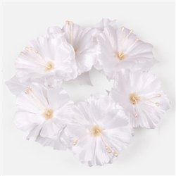 1 st. Ljusmanschett Gula Rosor & Vitt Brudslöja 12 cm – Unik romantik för stearinljus och bordsdekoration