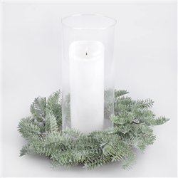 1 st. Ljusmanschett Gula Rosor & Vitt Brudsl&ouml;ja 12 cm &ndash; Unik romantik f&ouml;r stearinljus och bordsdekoration