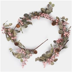 1 stk. Premium Rosenkrans-Girland i Rosa – 175 cm Romantisk Blomsterdekoration