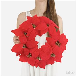 Konstgjord krans eukalyptus, r&ouml;da b&auml;r & ros&eacute;guld 14 cm &ndash; Allergiv&auml;nlig elegans f&ouml;r alla tillf&auml;llen.