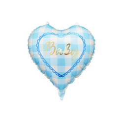 Foil balloon heart Baby, 35 cm, light blue