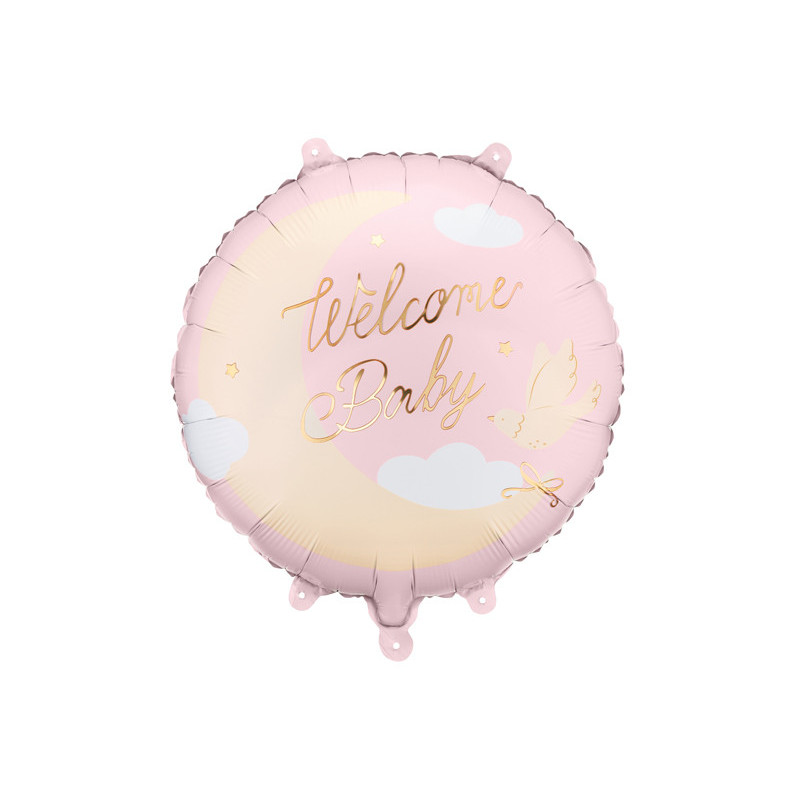 Foil balloon tablet Welcome Baby, 35x35 cm, light pink Foil balloon tablet Welcome Baby, 35x35 cm, light pink