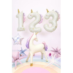 Foil balloon Number ''3'' Unicorn, 93cm, mix Foil balloon Number ''3'' Unicorn, 93cm, mix