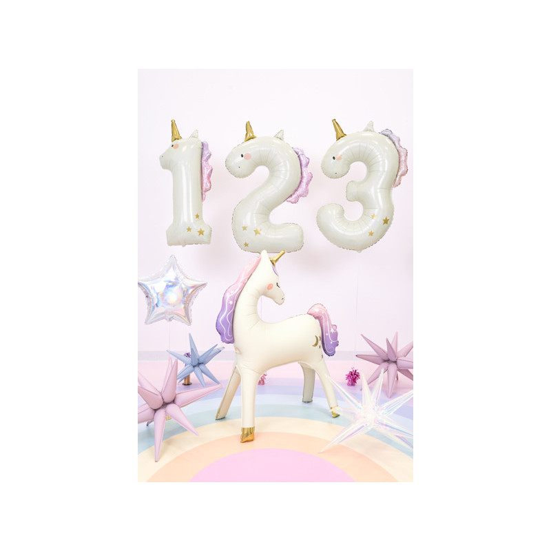 Foil balloon Number ''3'' Unicorn, 93cm, mix Foil balloon Number ''3'' Unicorn, 93cm, mix