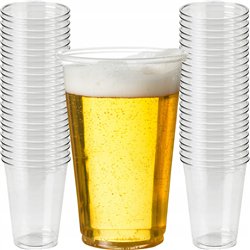 50 st Plastglas 500 ml mjuk plast - &Aring;teranv&auml;ndbara 9,5 cm diameter