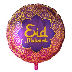 1 st Folieballong Eid Mubarak 45 cm dubbelsidig lila/blå – Fira med stil & glans