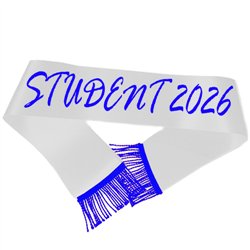 1 st Ordensband Vit med Rött Tryck 1,9 m – Exklusivt till studenten 2025, ett festligt minne