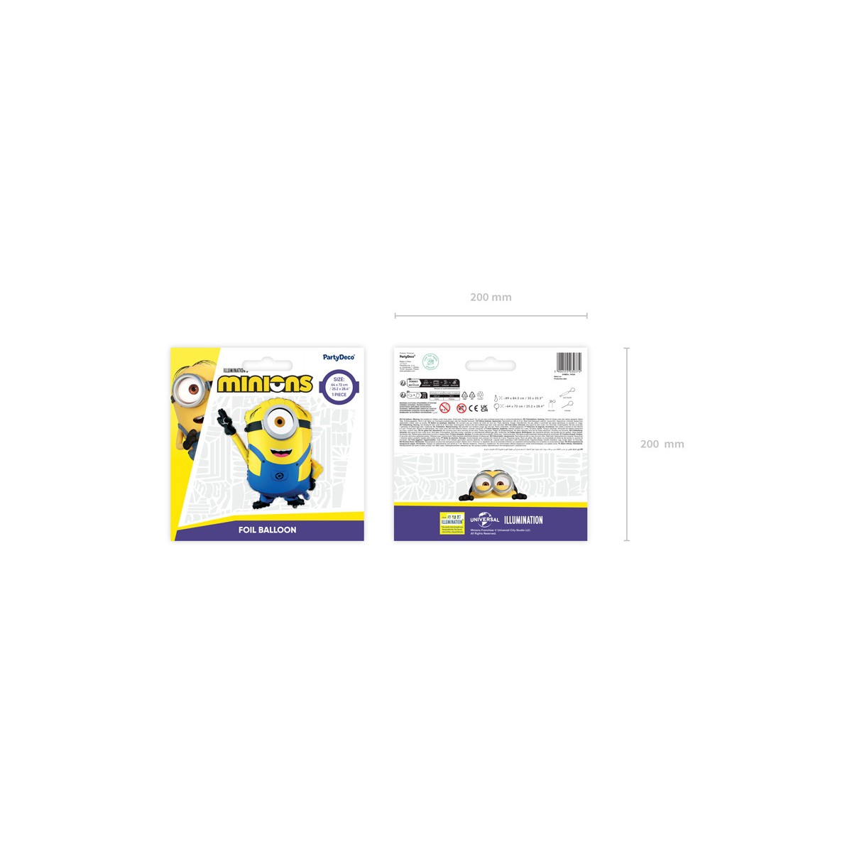 Foil balloon Minion Mel, 72x64 cm, mix Foil balloon Minion Mel, 72x64 cm, mix