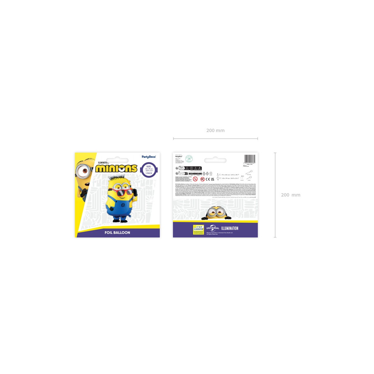 Foil balloon Minion Ron, 53x79 cm, mix Foil balloon Minion Ron, 53x79 cm, mix