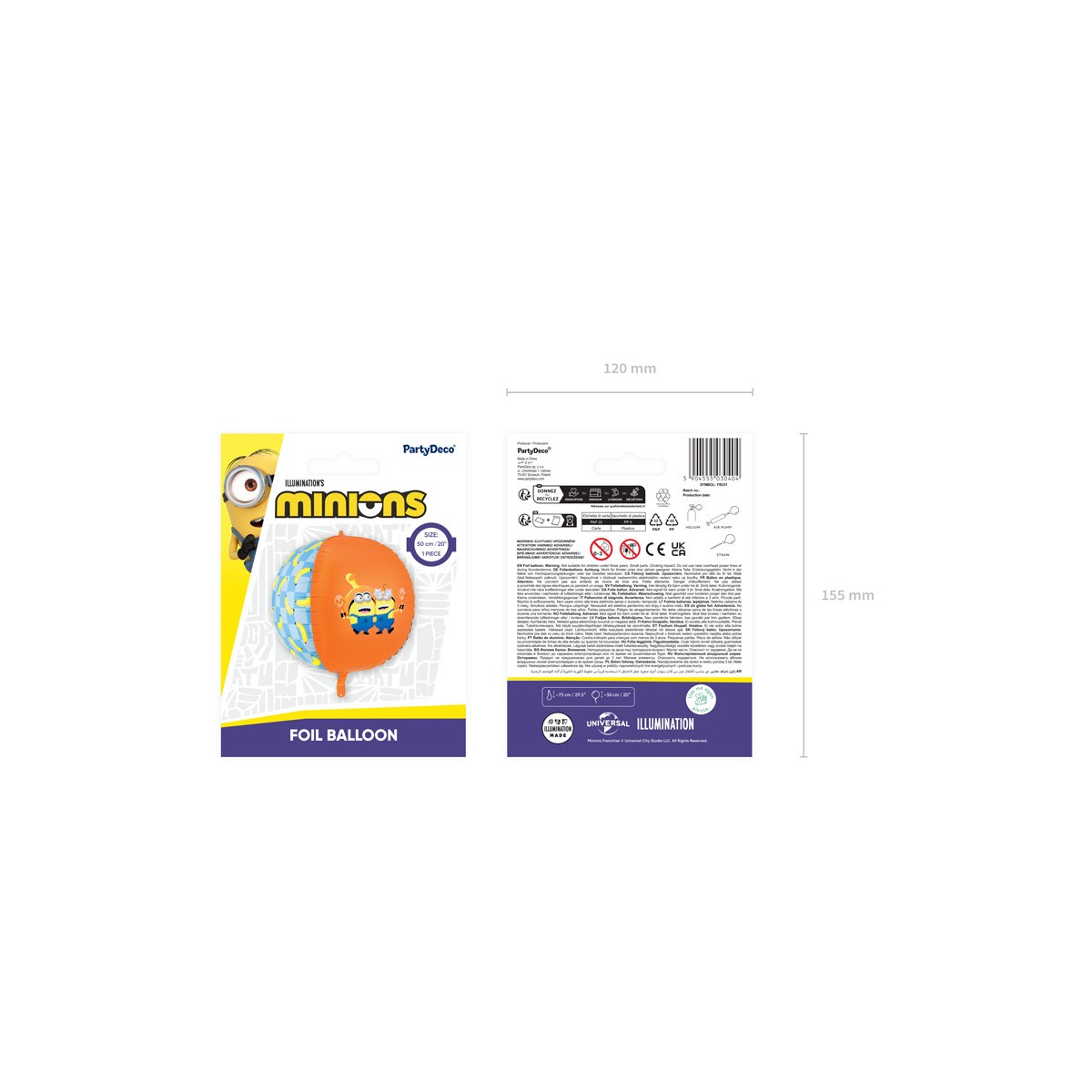 Foil balloon Ball with Minions, 75 cm, mix Foil balloon Ball with Minions, 75 cm, mix