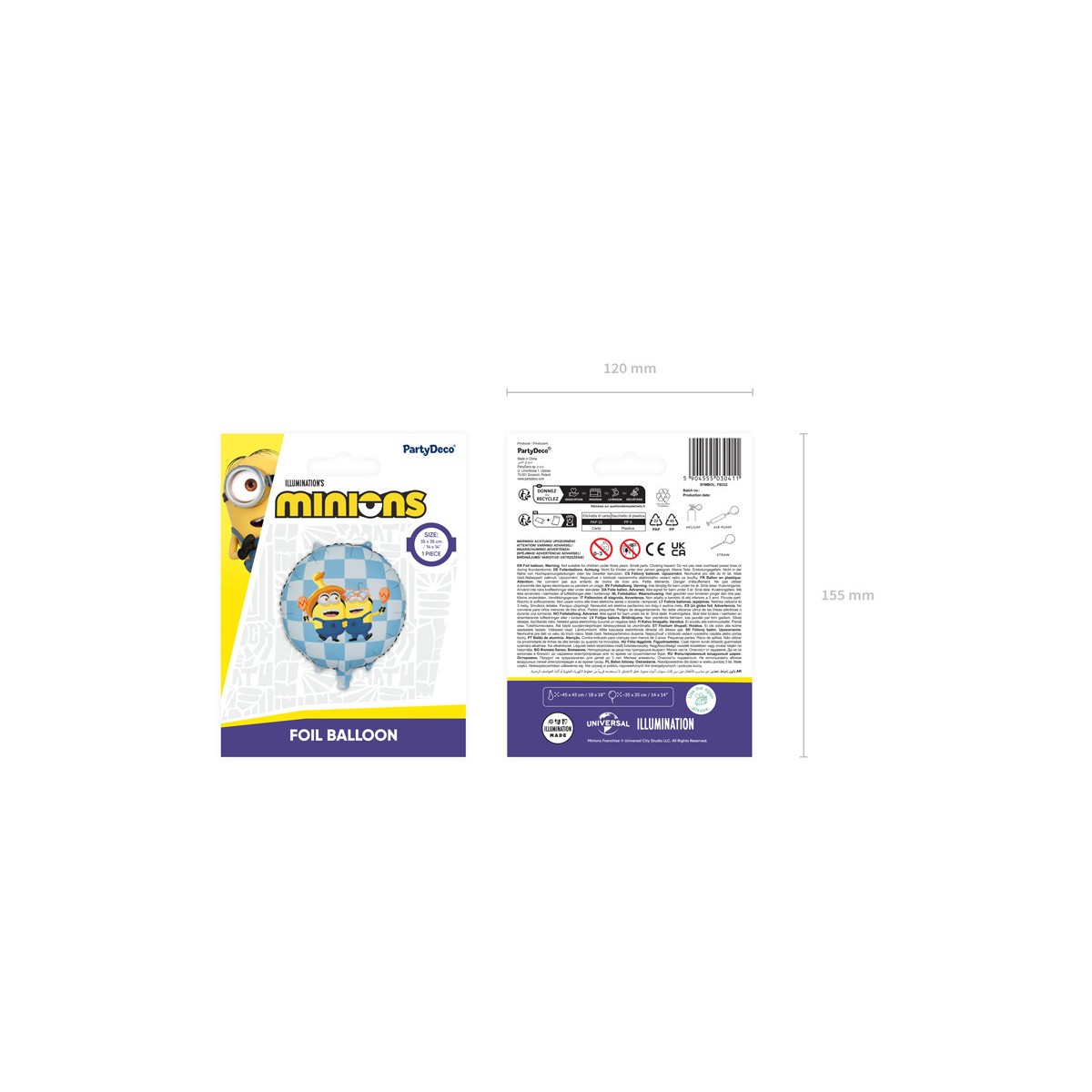 Foil balloon tablet Minions, 35x35 cm, mix Foil balloon tablet Minions, 35x35 cm, mix