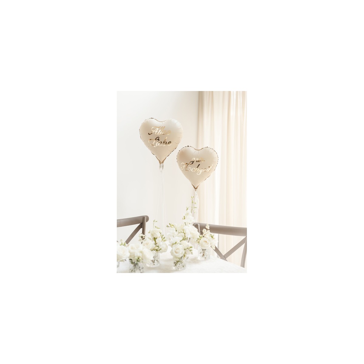 Foil balloons hearts ''Alles Liebe zur Hochzeit'', 45 cm, mix (1 pkt / 2 pc.) Foil balloons hearts ''Alles Liebe zur Hochzeit'', 45 cm, mix (1 pkt / 2 pc.)