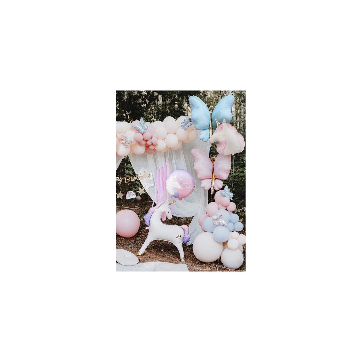 Foil balloon tablet Happy Birthday with unicorn, 35x35 cm, mix Foil balloon tablet Happy Birthday with unicorn, 35x35 cm, mix