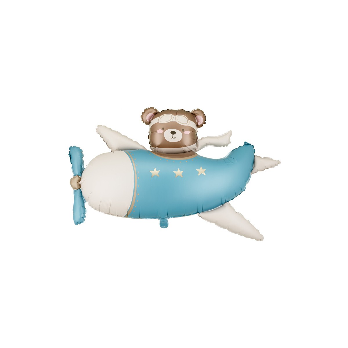 Foil balloon Bear in Airplane, 94x61 cm, light blue Foil balloon Bear in Airplane, 94x61 cm, light blue