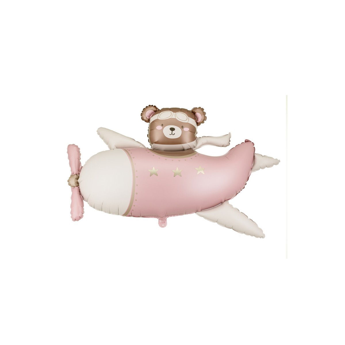 Foil balloon Bear in Airplane, 94x61 cm, light pink Foil balloon Bear in Airplane, 94x61 cm, light pink