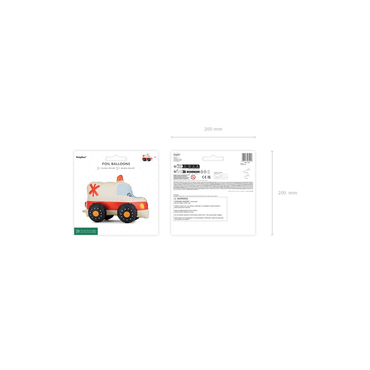 Standing foil balloon Ambulance, 68x48 cm, mix Standing foil balloon Ambulance, 68x48 cm, mix