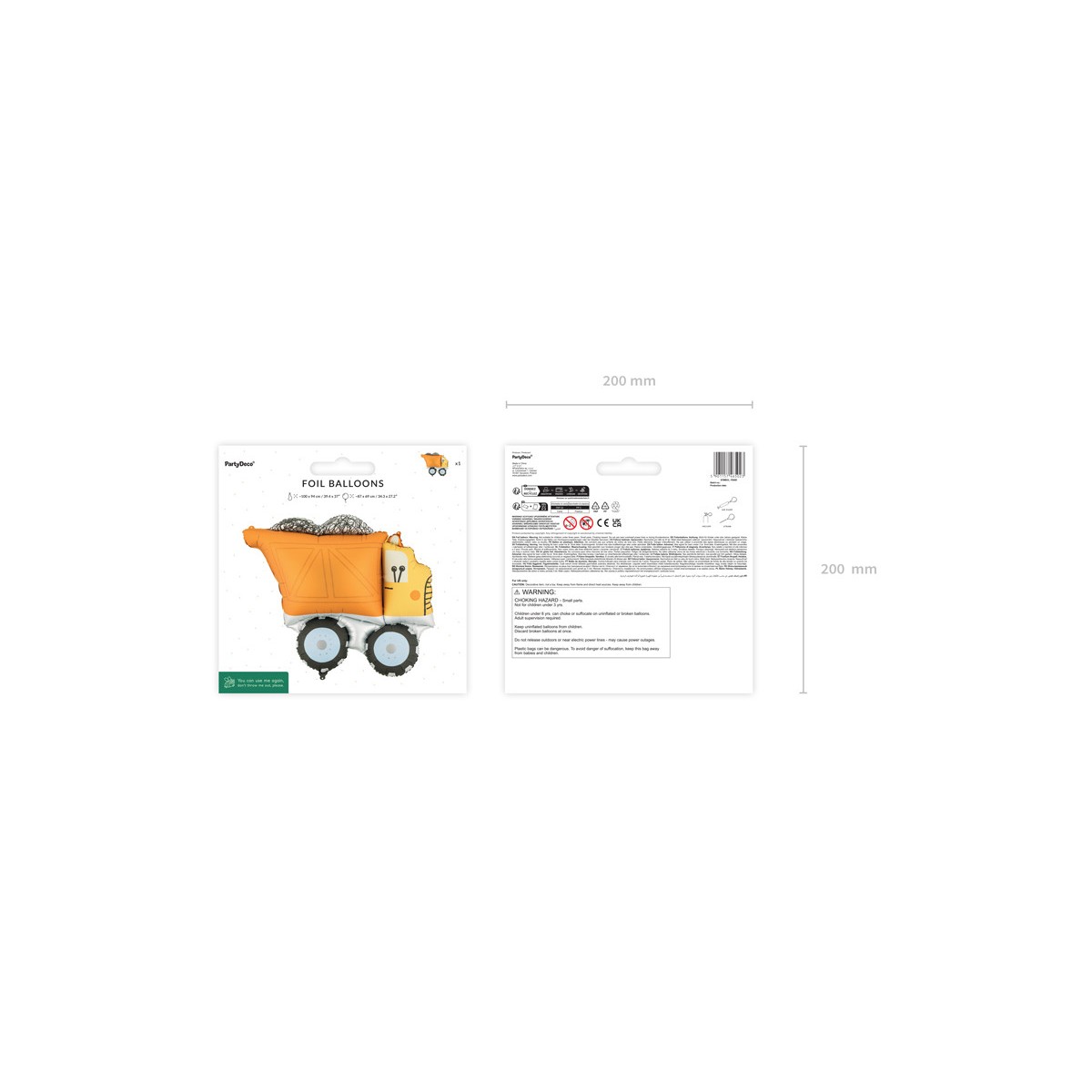 Foil balloon Truck, 87x69 cm, mix Foil balloon Truck, 87x69 cm, mix