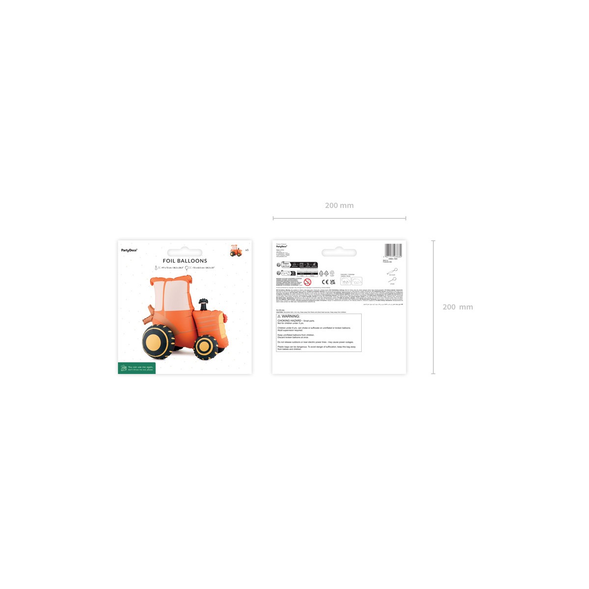 Standing foil balloon Tractor, 72x63.5 cm, mix Standing foil balloon Tractor, 72x63.5 cm, mix