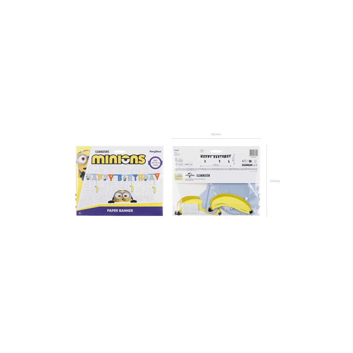 Banner Happy Birthday Minions, 50x153 cm Banner Happy Birthday Minions, 50x153 cm