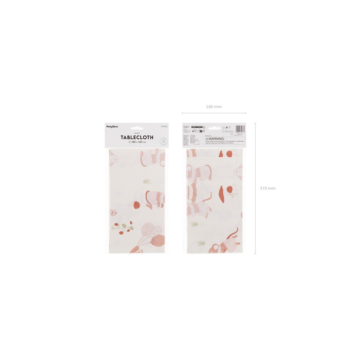 Paper tablecloth Mice, 180x120 cm, mix Paper tablecloth Mice, 180x120 cm, mix