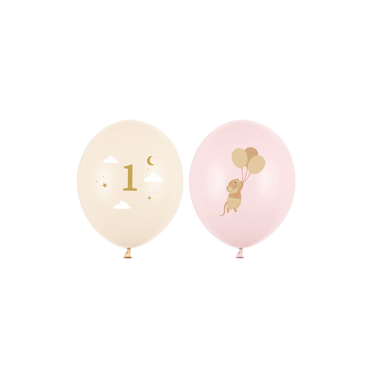 Balloons 30 cm, Mice with number 1, Pale Pink (1 pkt / 50 pc.) Balloons 30 cm, Mice with number 1, Pale Pink (1 pkt / 50 pc.)